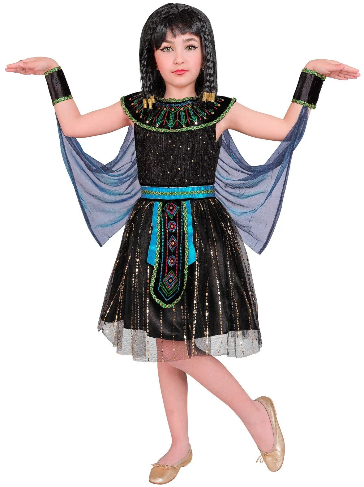 Disfraz de Faraona Egipcia Elegante para Niña Egipcios Infantiles Widmann